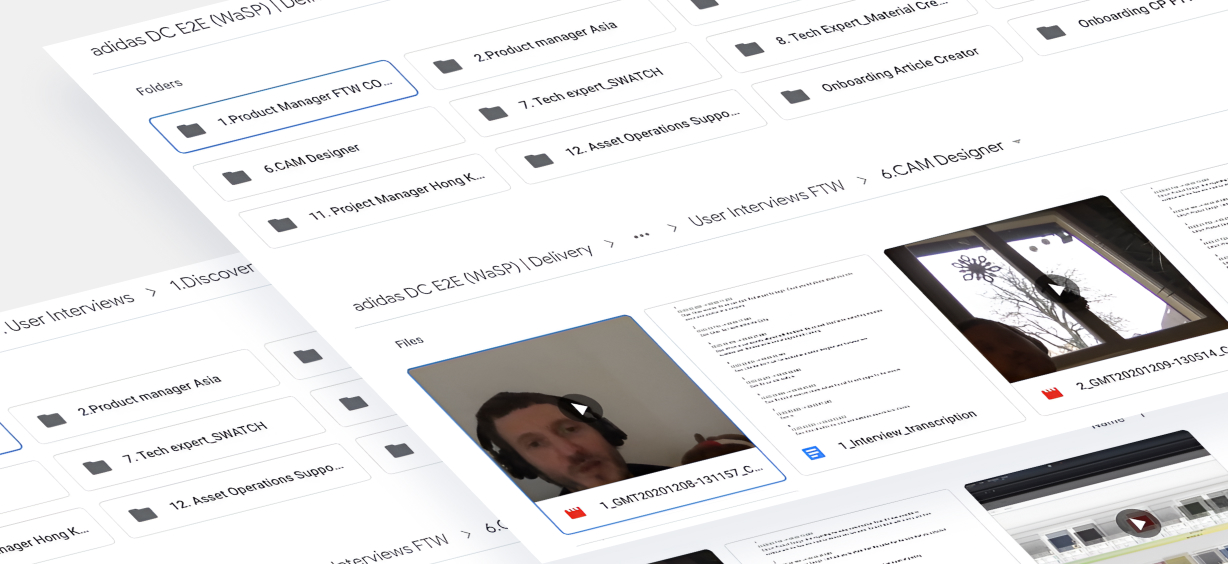User interview screens