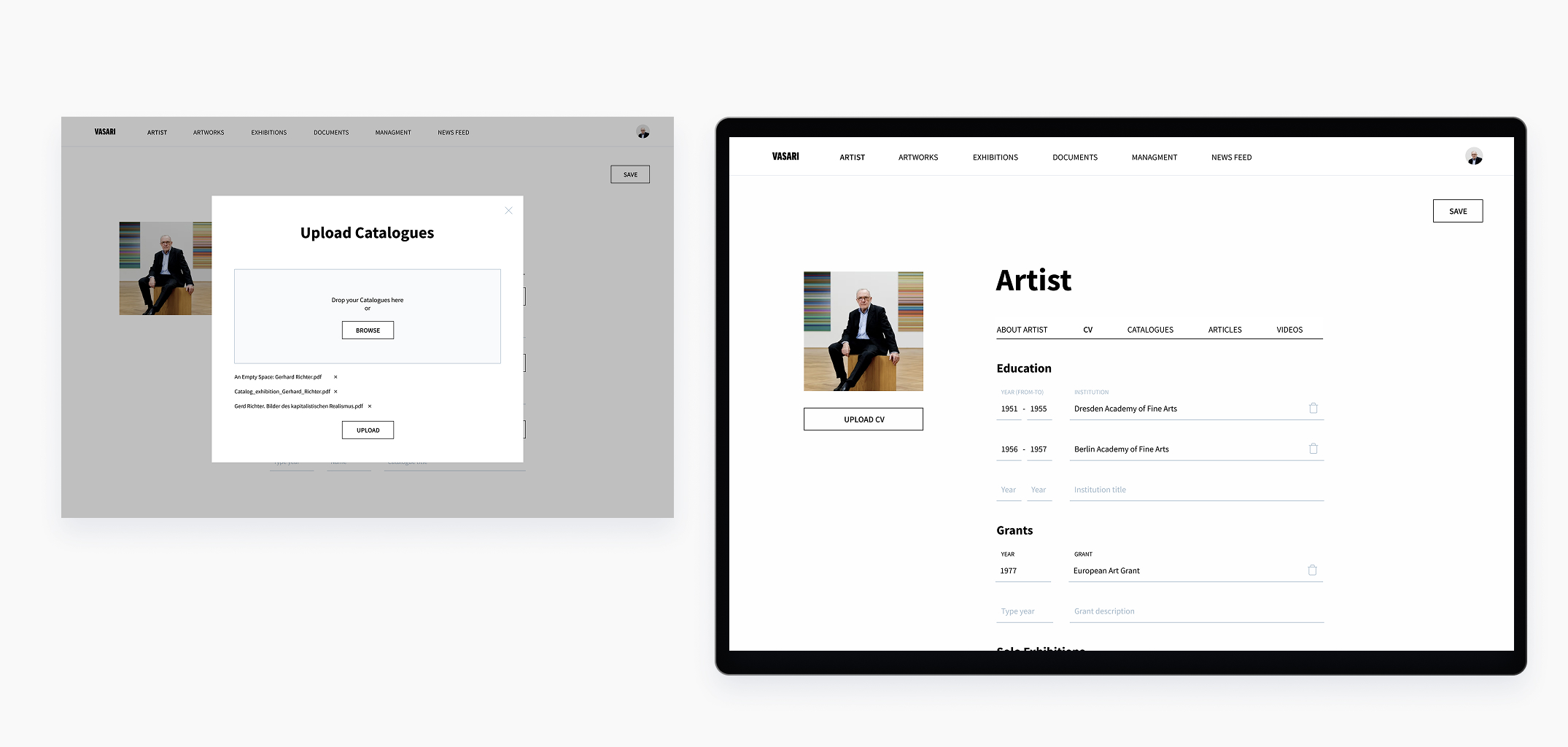 Data management — bulk upload interface