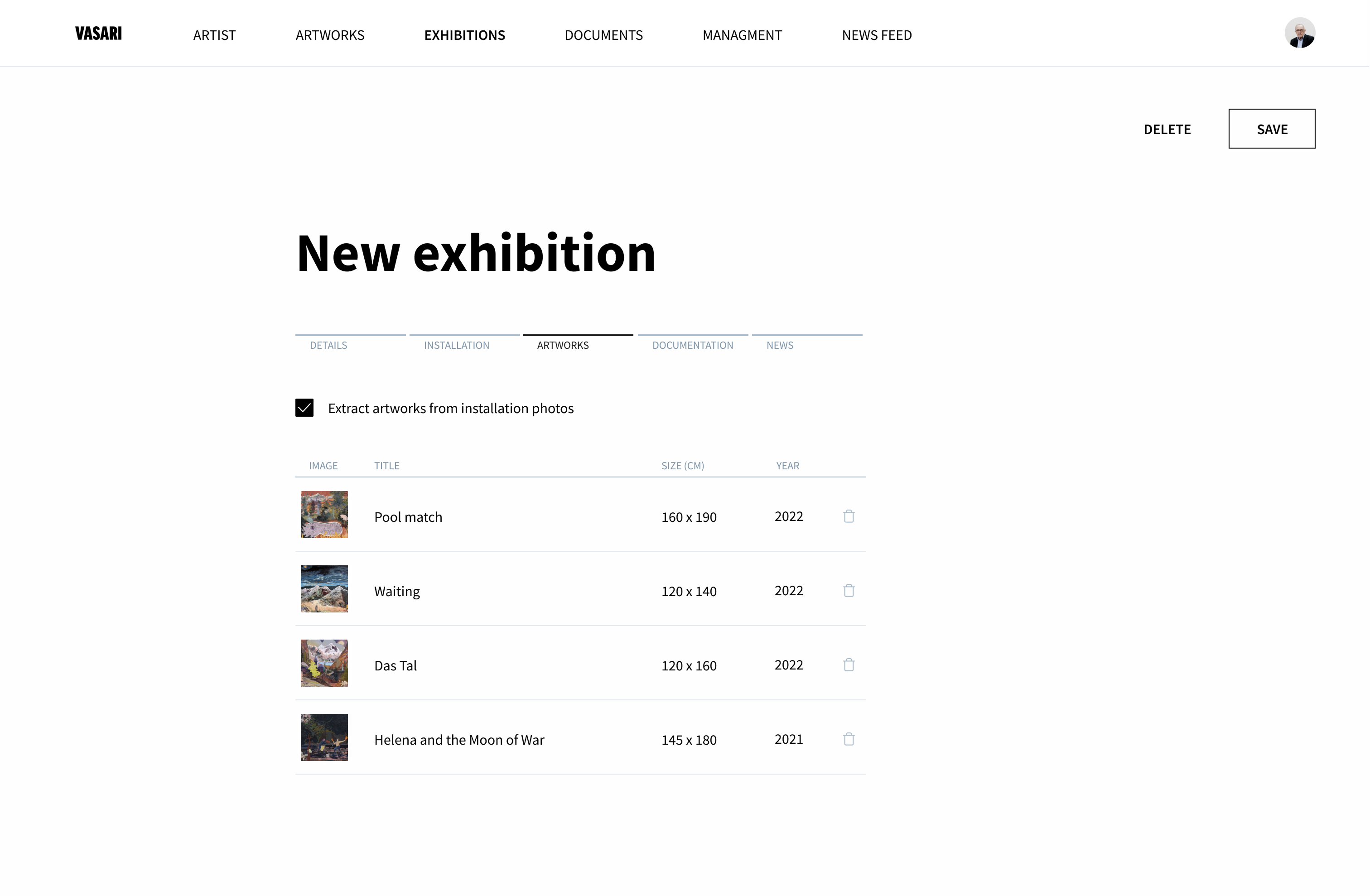 Vasari — new exhibition