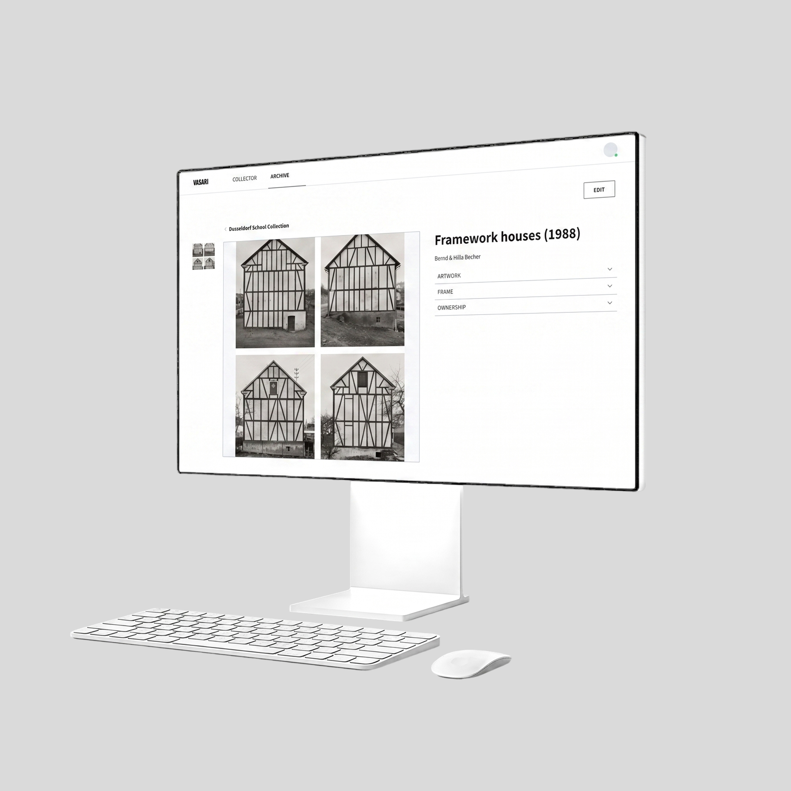 Vasari — visual direction mockup